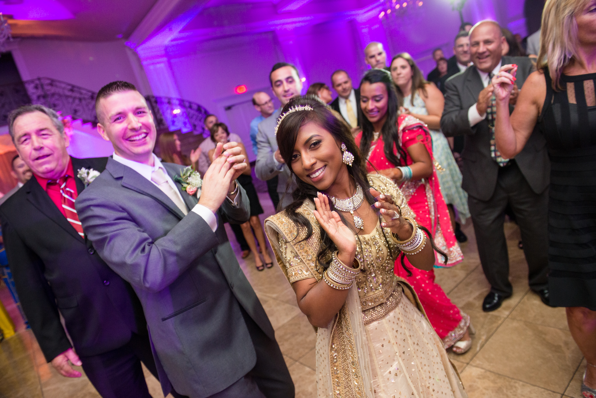 CT wedding DJ Indian bride dancing celebration Aria at Founders Crossing Vernon CT