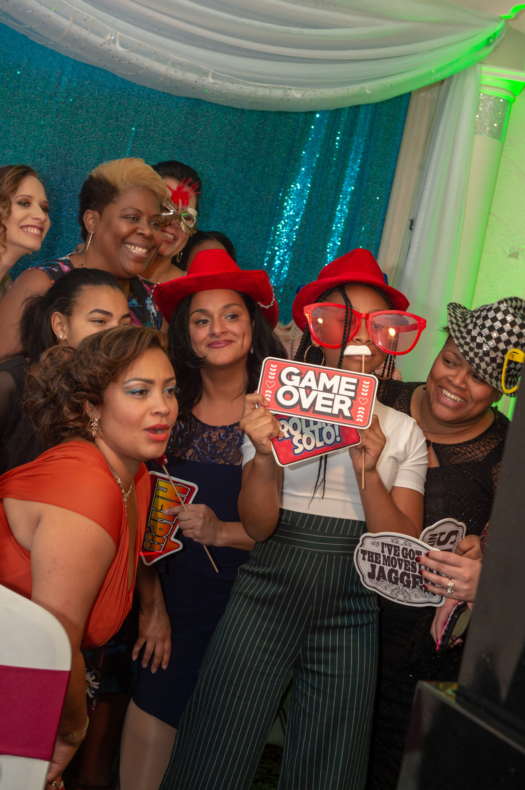 CT photo booth rental open air guests laughing props Georginas Ct