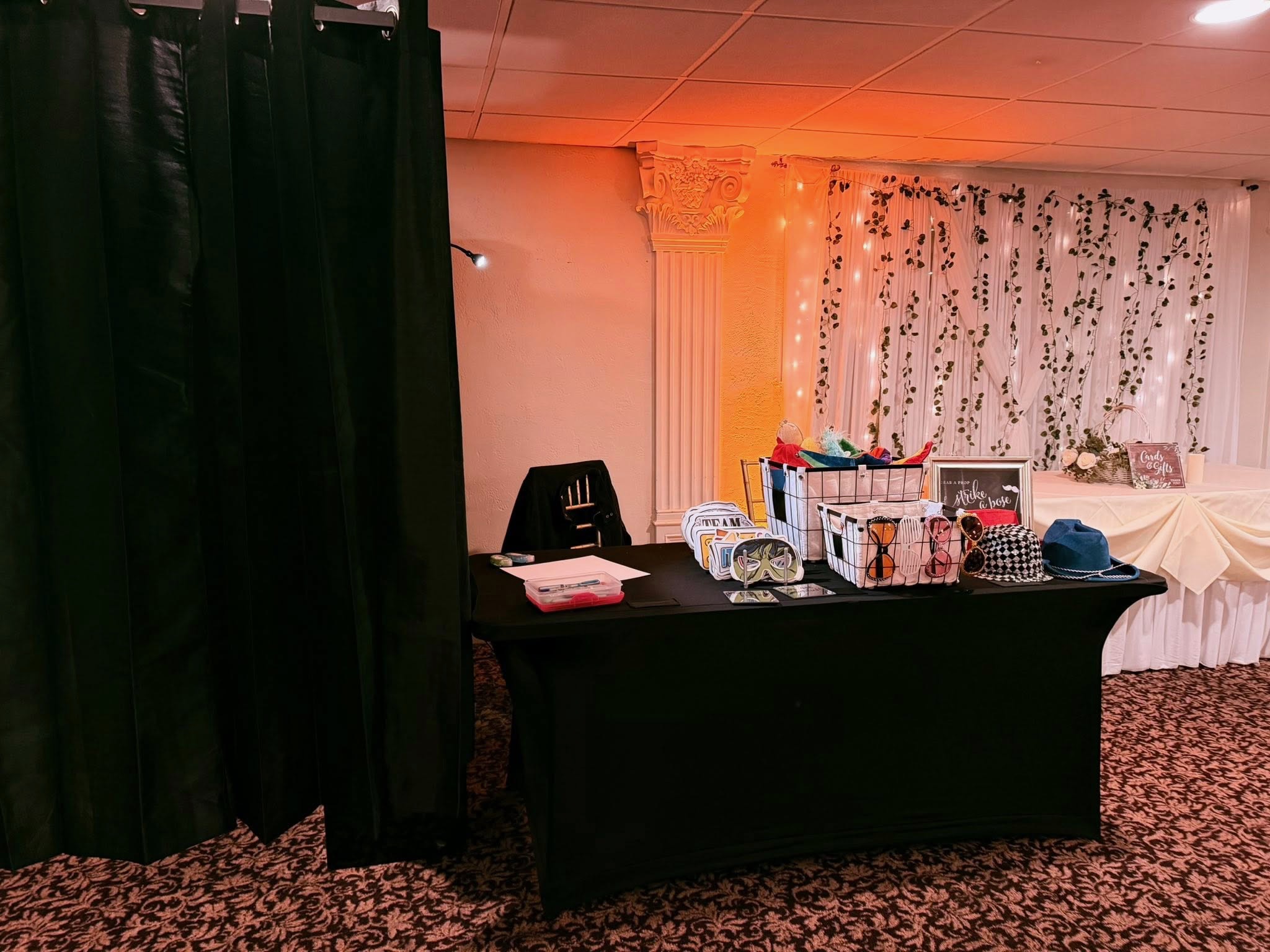 Photo booth setup at Georgina's in Bolton CT for a special event