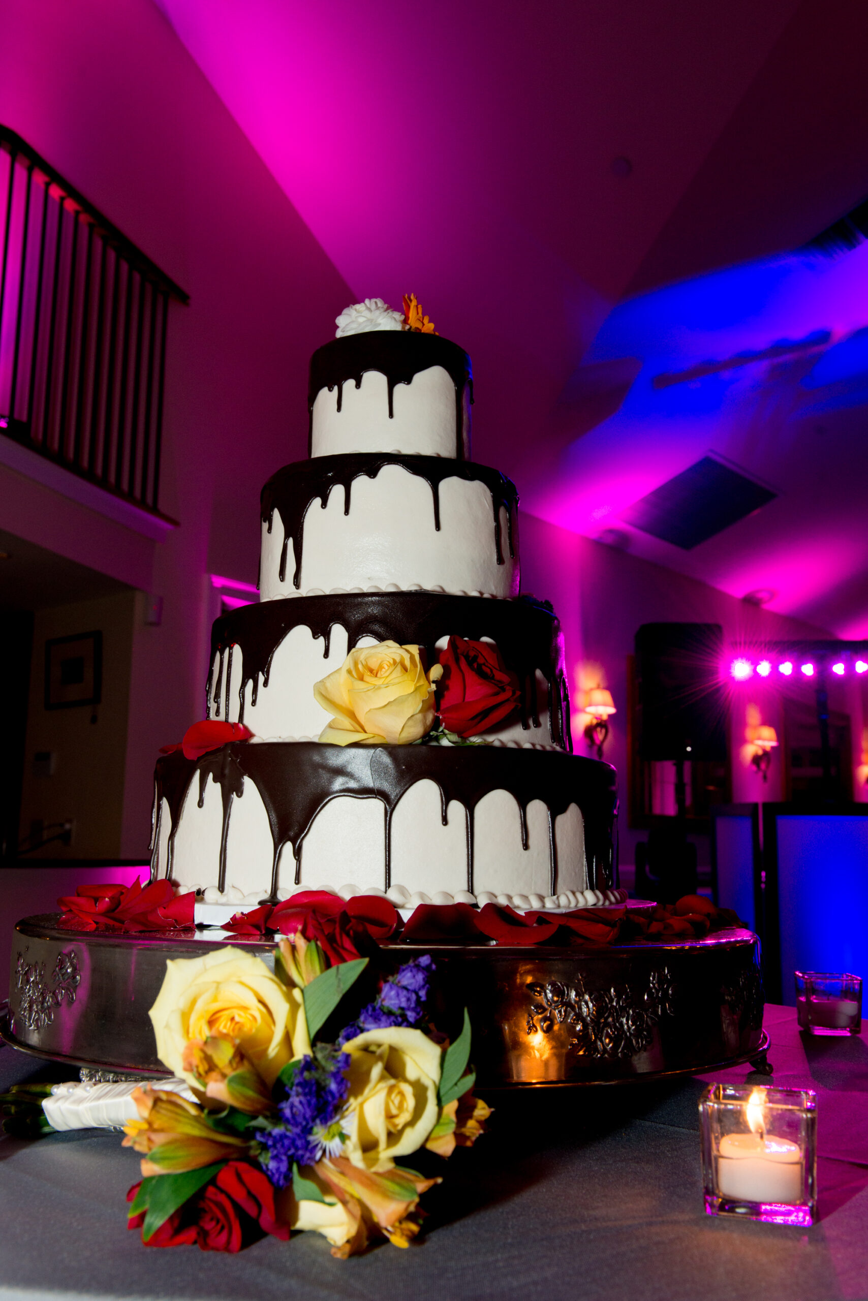 Wedding cake display at the Riverhouse at Goodspeed Station in East Haddam CT